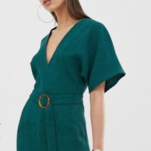 ASOS Kimono sleeve midi dress with tortoise buckle